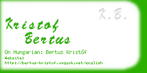 kristof bertus business card